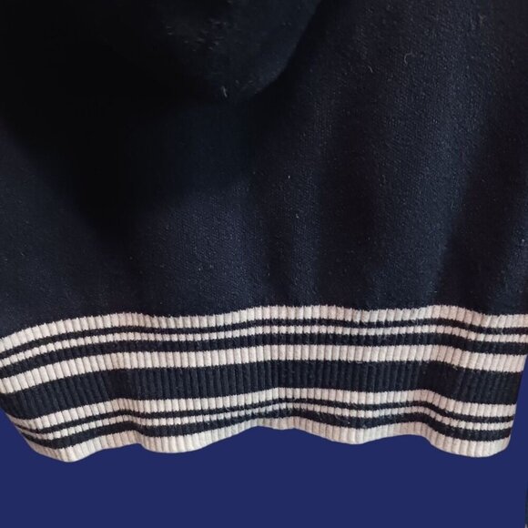 Zara Womens Striped Hem Cropped Hoodie Black & White Size Small - Picture 4 of 7